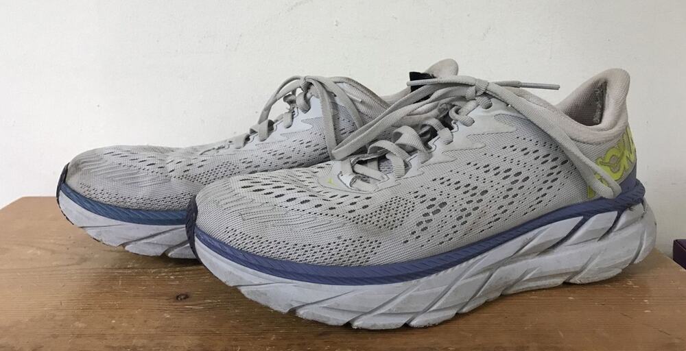 Hoka One One Clifton 8 Gray Running Athletic Shoes Womens Sneakers 8.5 39